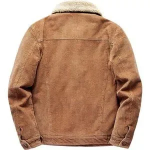 Corduroy Sherpa Lined Trucker Jacket Thickened Warm Winter Coats For Men